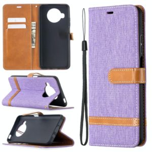 For Xiaomi Mi 10T Lite 5G Color Matching Denim Texture Leather Case with Holder & Card Slots & Wallet & Lanyard(Purple) (OEM)