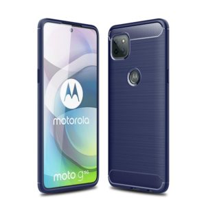 For Motorola Moto G 5G Brushed Texture Carbon Fiber TPU Case(Navy Blue) (OEM)