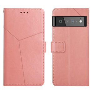 For Google Pixel 6 Pro Y Stitching Horizontal Flip Leather Phone Case(Rose Gold) (OEM)