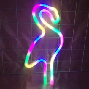 Neon LED Modeling Lamp Decoration Night Light, Power Supply: Battery or USB(Colorful Flamingo) (OEM)