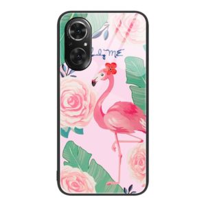 For Honor 50 SE Colorful Painted Glass Phone Case(Flamingo) (OEM)
