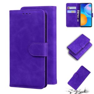 For Huawei P smart 2021 / Y7a Skin Feel Pure Color Flip Leather Phone Case(Purple) (OEM)