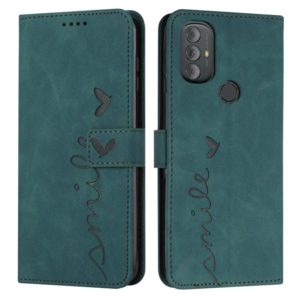 For Motorola Moto G Power 2022 Skin Feel Heart Pattern Leather Phone Case(Green) (OEM)
