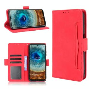 For Nokia X10 / X20 Skin Feel Calf Pattern Horizontal Flip Leather Case with Holder & Card Slots & Photo Frame(Red) (OEM)