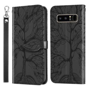 For Samsung Galaxy Note8 Life of Tree Embossing Pattern Horizontal Flip Leather Case with Holder & Card Slot & Wallet & Photo Frame & Lanyard(Black) (OEM)