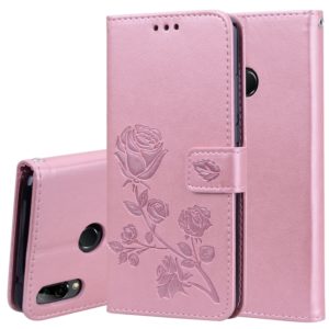 Rose Embossed Horizontal Flip PU Leather Case for Huawei Y9 (2019), with Holder & Card Slots & Wallet (Rose Gold) (OEM)