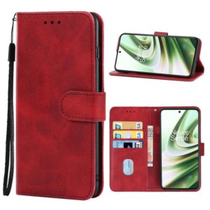 For OnePlus 10R Leather Phone Case(Red) (OEM)