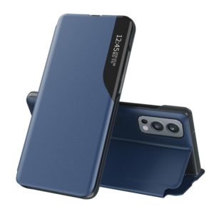 For OnePlus Nord 2 5G Attraction Flip Holder Leather Phone Case(Blue) (OEM)