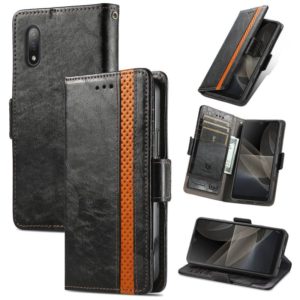 For Sony Xperia Ace II CaseNeo Business Splicing Dual Magnetic Buckle Horizontal Flip PU Leather Case with Holder & Card Slots & Wallet(Black) (OEM)