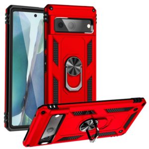 For Google Pixel 7 Shockproof TPU + PC Phone Case with Holder(Red) (OEM)