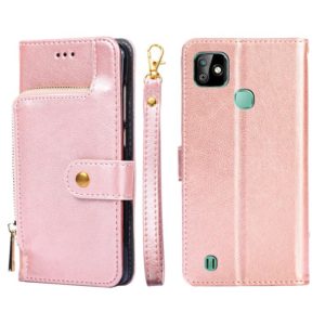 For Infinix Smart HD 2021/X612 Zipper Bag Leather Phone Case(Rose Gold) (OEM)