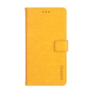 For Meizu 18 Pro idewei Crazy Horse Texture Horizontal Flip Leather Case with Holder & Card Slots & Wallet(Yellow) (idewei) (OEM)