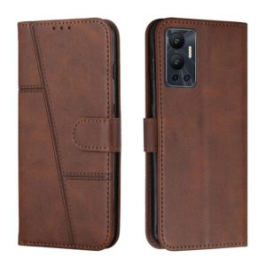 For Infinix Hot 12 Stitching Calf Texture Buckle Leather Phone Case(Brown) (OEM)