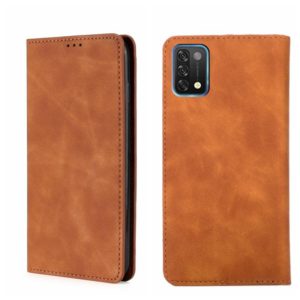 For UMIDIGI A11 Skin Feel Magnetic Horizontal Flip Leather Phone Case(Light Brown) (OEM)