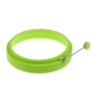 DIY Breakfast Round Silicone Egg Ring Fried Egg Mould Pancake Ring Non-stick Kitchen Cooking Mould(Green) (OEM)