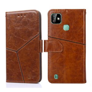 For Infinix Smart HD 2021 X612 Geometric Stitching Horizontal Flip Leather Phone Case(Light Brown) (OEM)