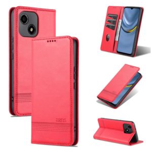 For Honor Play 30 AZNS Magnetic Calf Texture Flip Leather Phone Case(Red) (AZNS) (OEM)