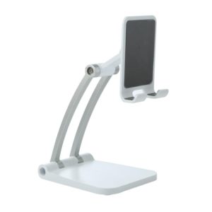 A18 Universal Aluminum Alloy Two-section Folding Mobile Phone Tablet Holder(White) (OEM)