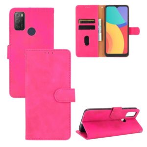 For alcatel 1S (2021) Solid Color Skin Feel Magnetic Buckle Horizontal Flip Calf Texture PU Leather Case with Holder & Card Slots & Wallet(Rose Red) (OEM)
