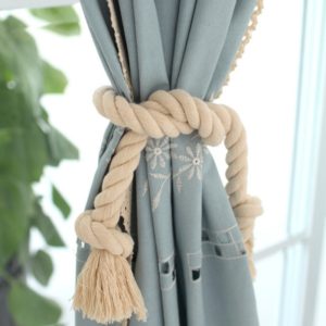 2 PCS Thick Cotton Thread Curtain Straps Handmade Cotton Rope Environmental Protection Straps (OEM)