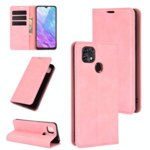 For ZTE Blade 10 Smart / Blade 20 Retro-skin Business Magnetic Suction Leather Case with Holder & Card Slots & Wallet(Pink) (OEM)