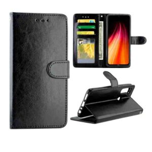 For Xiaomi Redmi Note 8T Crazy Horse Texture Leather Horizontal Flip Protective Case with Holder & Card Slots & Wallet & Photo Frame(Black) (OEM)