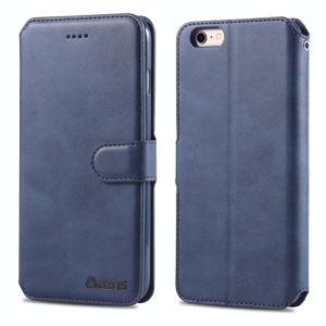 For iPhone 6 / 6s AZNS Calf Texture Magnetic Horizontal Flip PU Leather Case with Holder & Card Slots & Photo Frame(Blue) (AZNS) (OEM)