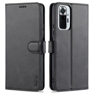 For Xiaomi Redmi Note 10 Pro Max AZNS Skin Feel Calf Texture Horizontal Flip Leather Case with Card Slots & Holder & Wallet(Black) (AZNS) (OEM)