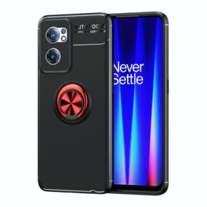 For OnePlus Nord CE 2 5G Metal Ring Holder TPU Phone Case(Black+Red) (OEM)