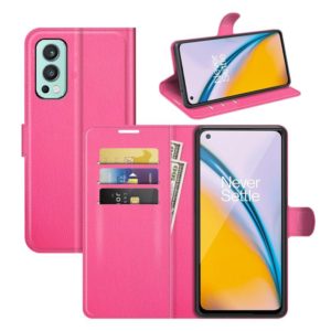 For OnePlus Nord 2 5G Litchi Texture Horizontal Flip Protective Case with Holder & Card Slots & Wallet(Rose Red) (OEM)