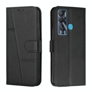 For Tecno Pova Neo Stitching Calf Texture Buckle Leather Phone Case(Black) (OEM)