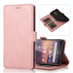 For Nokia 3.2 Retro Magnetic Closing Clasp Horizontal Flip Leather Case with Holder & Card Slots & Photo Frame & Wallet(Rose Gold) (OEM)