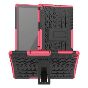 For Huawei MatePad T10/T10S/Enjoy 2 Tire Texture Shockproof TPU+PC Protective Case with Holder(Pink) (OEM)
