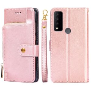 For TCL 30V 5G Zipper Bag Leather Phone Case(Rose Gold) (OEM)