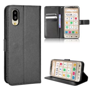 For Sharp Simple Sumaho 6 Diamond Texture Leather Phone Case(Black) (OEM)