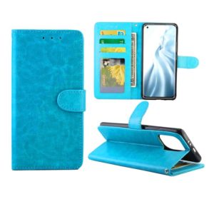 For Xiaomi Mi 11 Crazy Horse Texture Leather Horizontal Flip Protective Case with Holder & Card Slots & Wallet & Photo Frame(Baby Blue) (OEM)