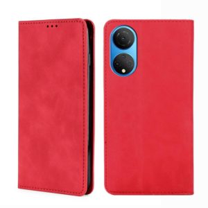 For Honor X7 4G Skin Feel Magnetic Horizontal Flip Leather Phone Case(Red) (OEM)