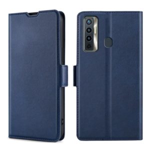 For Tecno Camon 17 Ultra-thin Voltage Side Buckle PU + TPU Horizontal Flip Leather Case with Holder & Card Slot(Blue) (OEM)