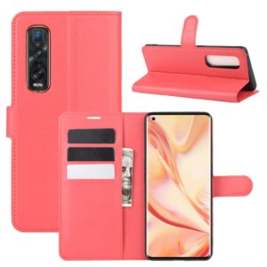 For OPPO Find X2 Pro Litchi Texture Horizontal Flip Protective Case with Holder & Card Slots & Wallet(Red) (OEM)