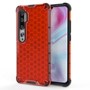 For Xiaomi Mi Note10 Shockproof Honeycomb PC + TPU Case(Red) (OEM)