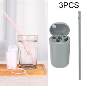 Portable Foldable Collapsible Reusable Silicone Drinking Straw Outdoor Household Drinking Tool, Straw Size: 230x8mm, Sytle:Section Node Straw(Grey) (OEM)