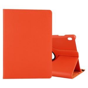 For Lenovo M10 Litchi Texture Horizontal Flip 360 Degrees Rotation Leather Case with Holder(Orange) (OEM)