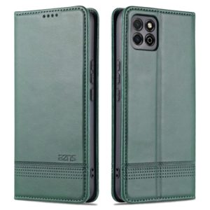 AZNS Magnetic Calf Texture Horizontal Flip Leather Case with Card Slots & Holder & Wallet For Honor Play 20(Dark Green) (OEM)
