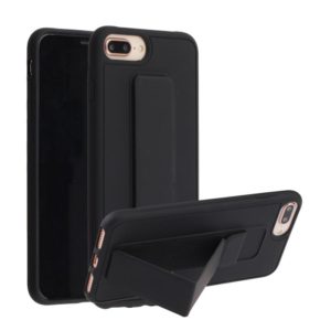 For iPhone SE 2022 / SE 2020 / 8 / 7 Shockproof PC + TPU Protective Case with Wristband & Holder(Black) (OEM)
