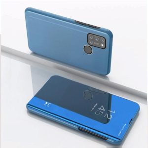 For OPPO Realme 7i/C17 Plated Mirror Horizontal Flip Leather Case with Holder(Blue) (OEM)