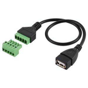 USB Female Plug to 5 Pin Pluggable Terminals Solder-free USB Connector Solderless Connection Adapter Cable, Length: 30cm (OEM)