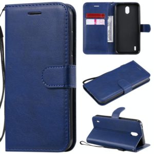 For Nokia 1.3 Solid Color Horizontal Flip Protective Leather Case with Holder & Card Slots & Wallet & Photo Frame & Lanyard(Blue) (OEM)
