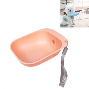 Pet Square Bowl Drinking Head Cat Portable Accompanying Cup Dog Drinking Fountain(Pink) (OEM)
