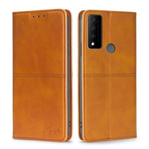 For TCL 30 V 5G/T781S Cow Texture Magnetic Horizontal Flip Leather Phone Case(Light Brown) (OEM)