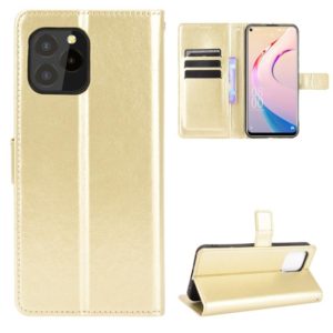 For Oukitel C21 Pro Crazy Horse Texture Horizontal Flip Leather Case with Holder & Card Slots & Lanyard(Gold) (OEM)